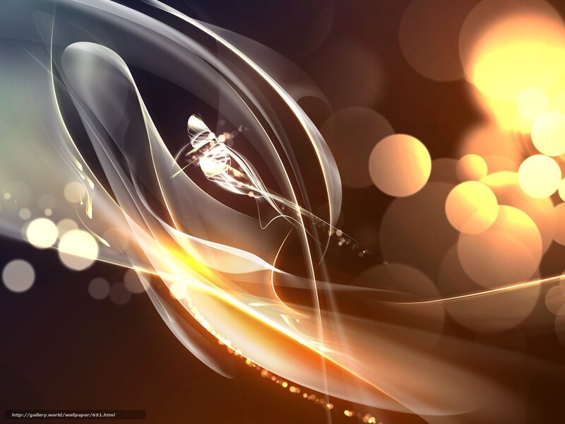 Abstract Light Swirls — Gold, Dynamic, Digital Art, Light Trails