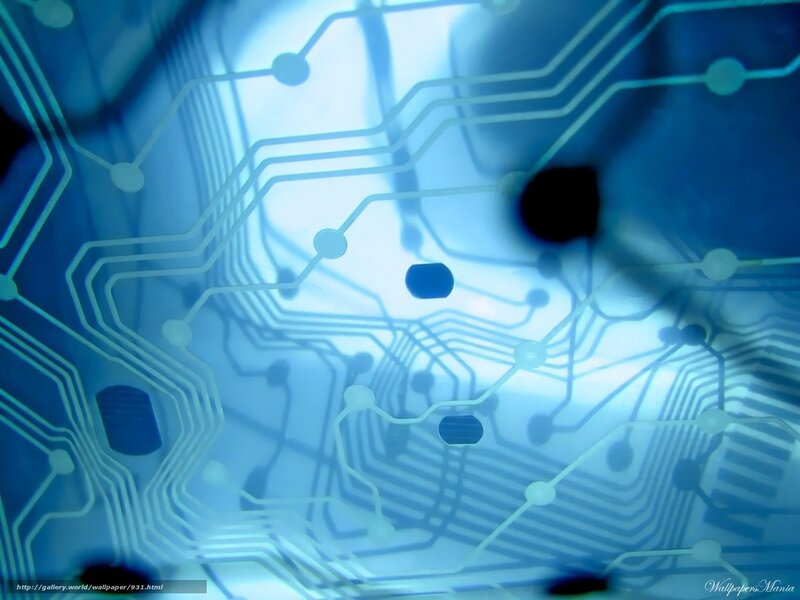 Circuit Board Pattern — Blue, Technological, Photograph, Circuits, Traces