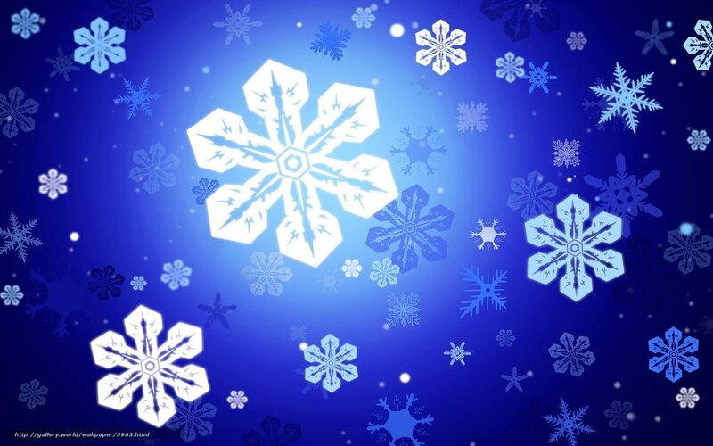 Snowflakes on Blue Background — Calm, Winter, Digital Art, Blue Gradient, White Dots