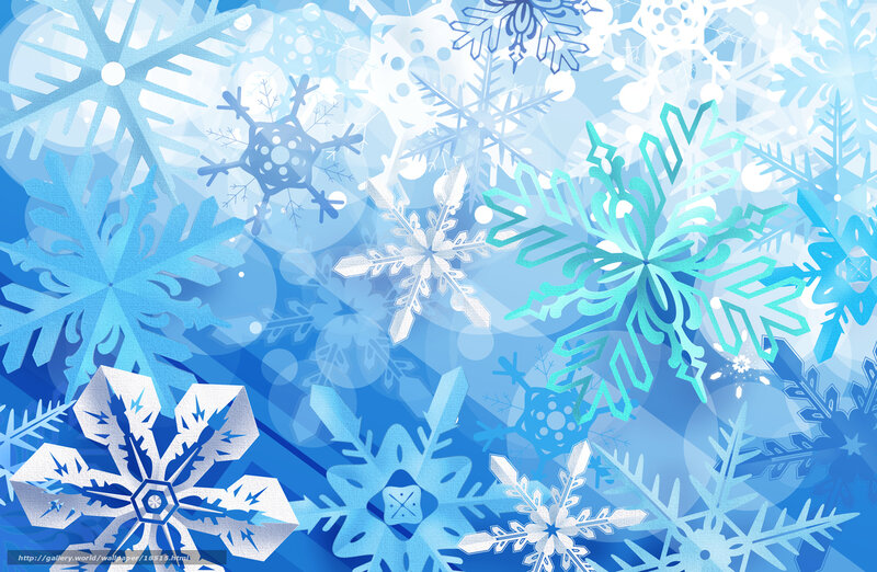 Snowflakes on Blue Background — Winter