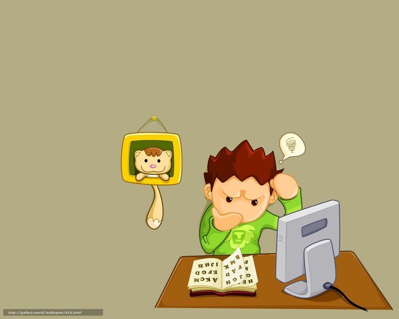 Boy Studying at Desk