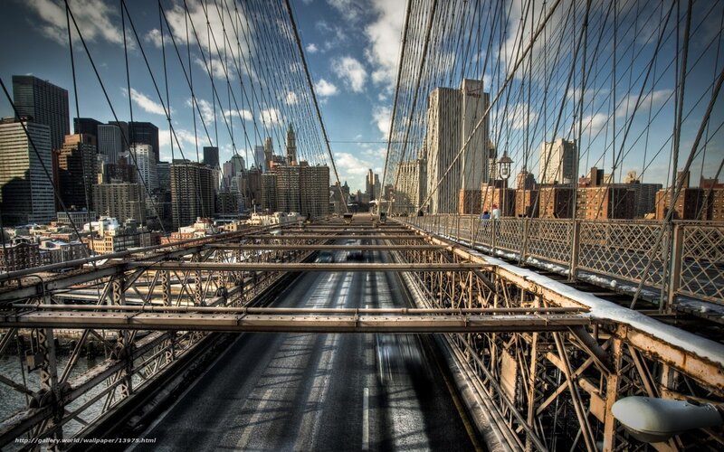Brooklyn Bridge View — Blue, Dramatic, Afternoon