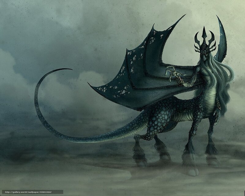 Dragon-like Creature — Gray, Dramatic, Digital Art, Wings