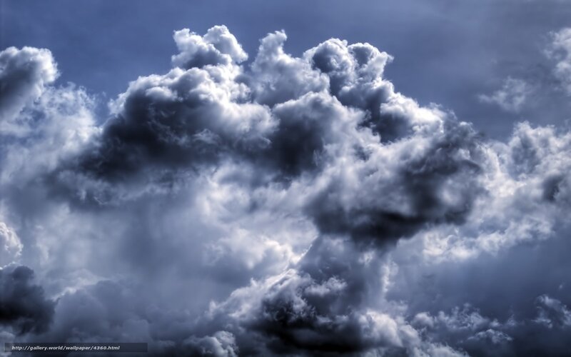 Dark Storm Clouds — Blue, Dramatic, Photograph, Sky, Gray