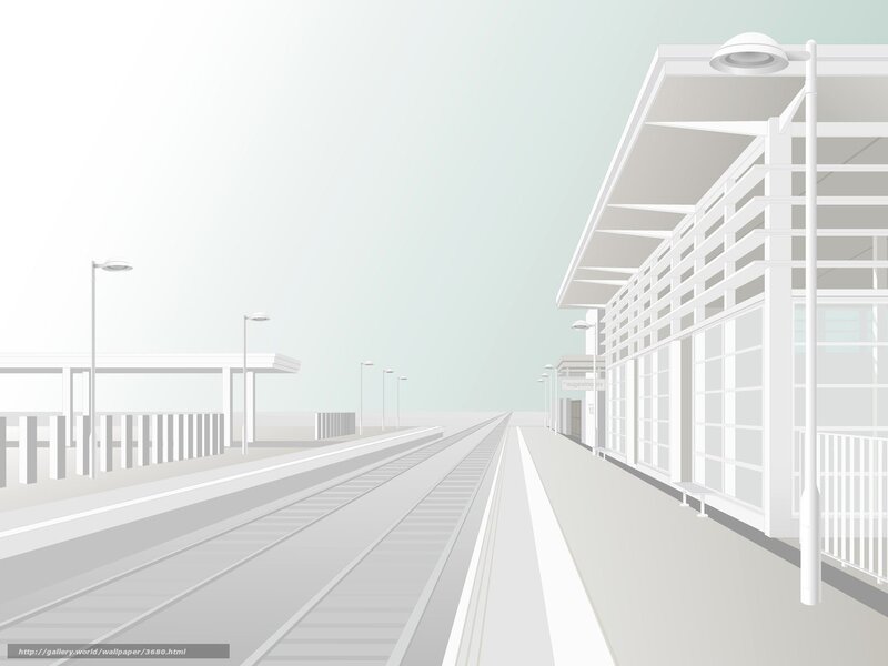 Empty Train Station — White