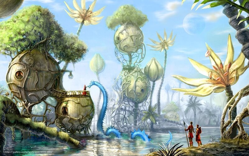 Fantasy Alien Landscape — Blue