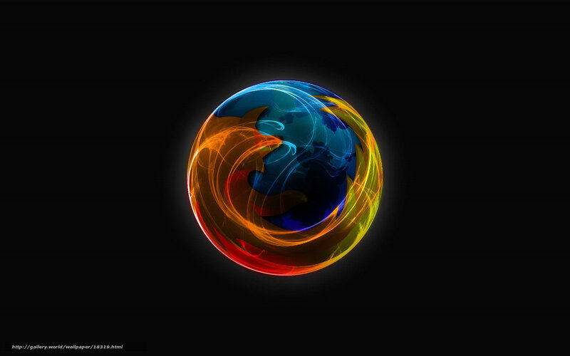 Firefox Logo Sphere — Blue, Dramatic, Digital Art, Flame, Dark Background, Orange