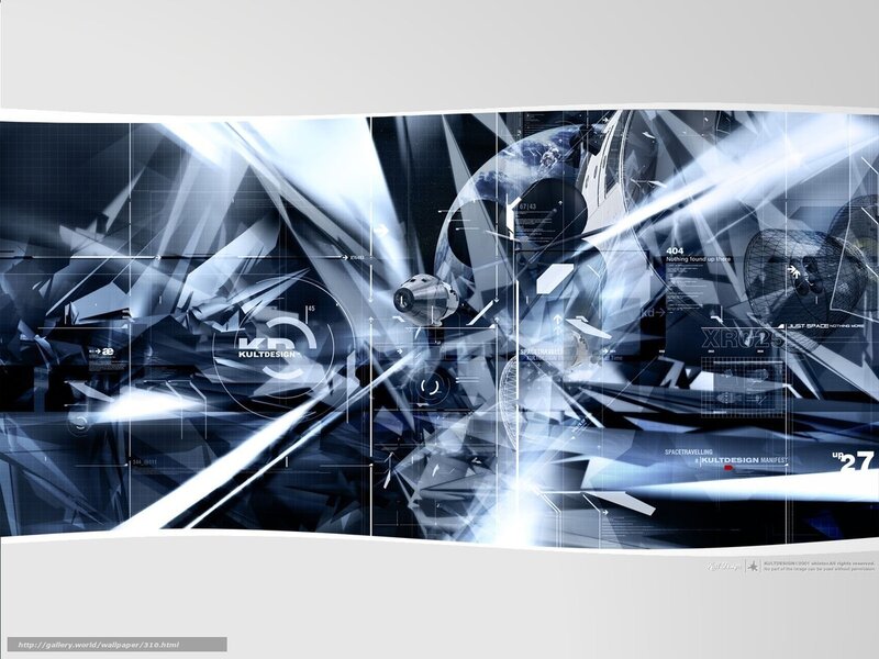 Futuristic Digital Interface — Blue, Technological, Digital Art, Spacecraft