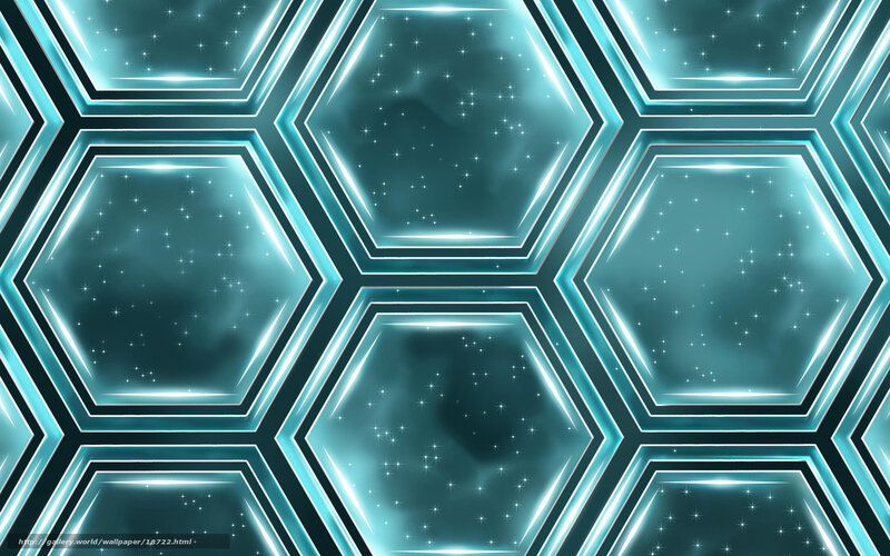 Hexagonal Pattern with Stars — Teal