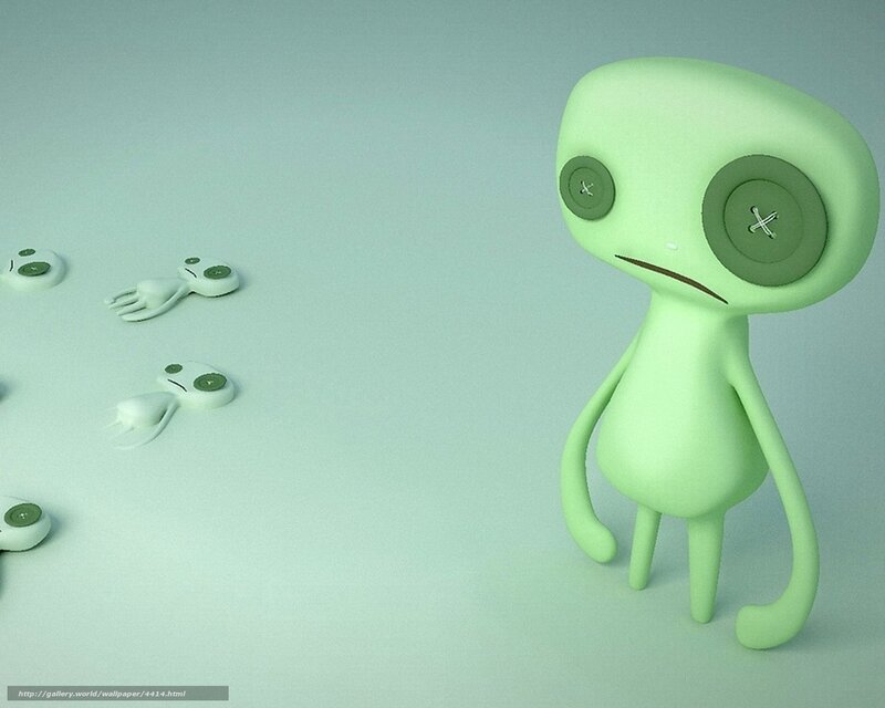 Green Button-eyed Alien — Neutral
