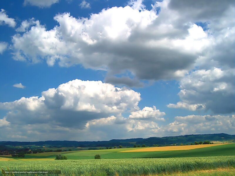 Green Fields under Clouds