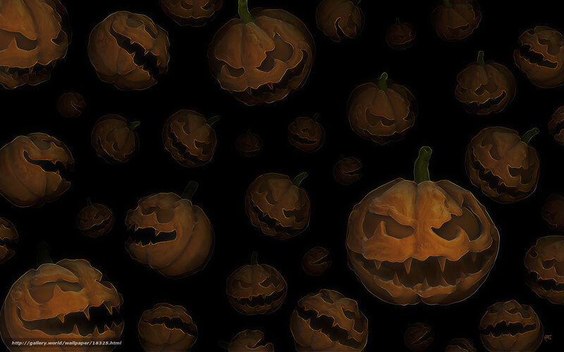 Carved Pumpkins on Black