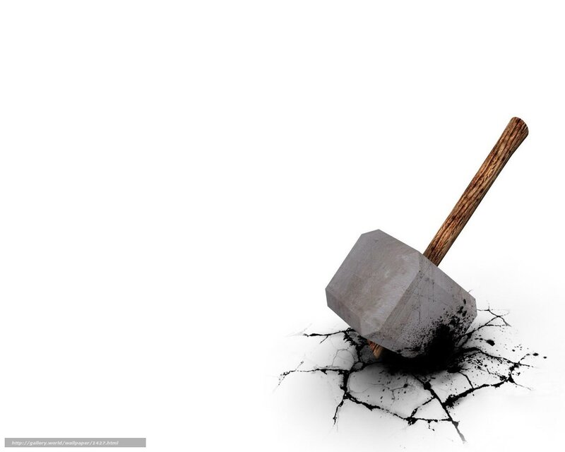 Hammer Breaking Surface — White, Dramatic, 3d Render