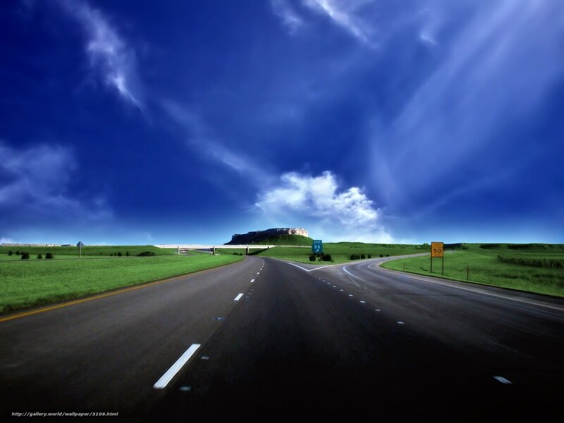 Highway with Exit Signs