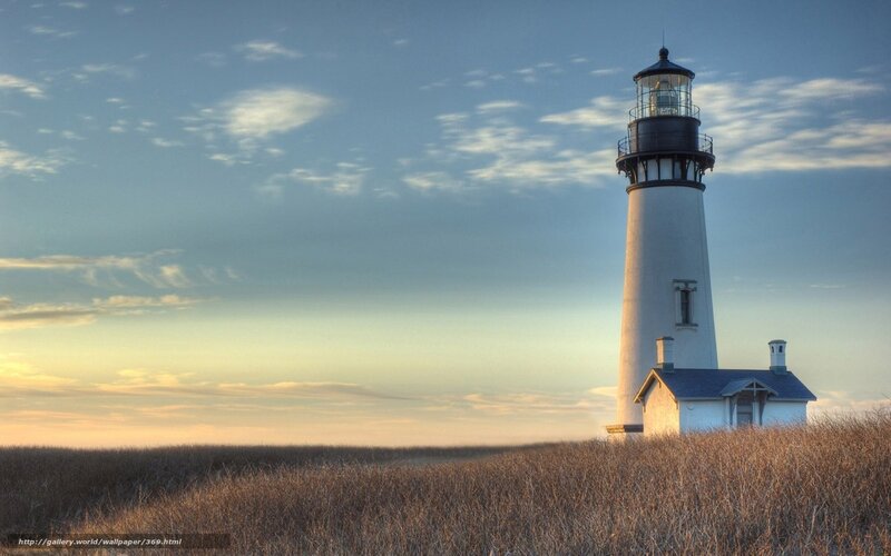 Lighthouse on Dune — Blue, Serene, Sunset