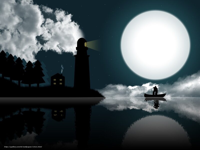 Silhouette of Lighthouse — Black