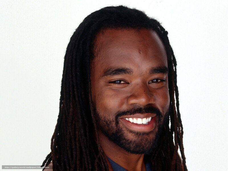 Man with Dreadlocks — Black, Happy