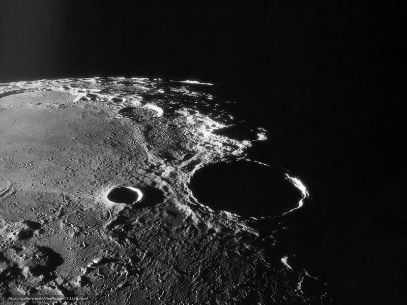 Lunar Surface with Craters — Black, Dramatic, Photograph