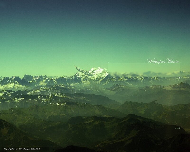Snow-capped Mountain Range — Green, Serene, Morning, Photograph