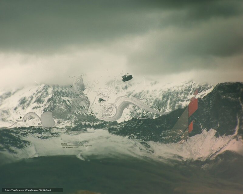 Snowy Mountain Landscape — Gray, Dramatic, Digital Art