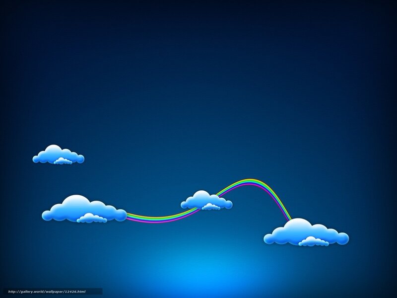 Rainbow Connecting Clouds — Blue, Serene