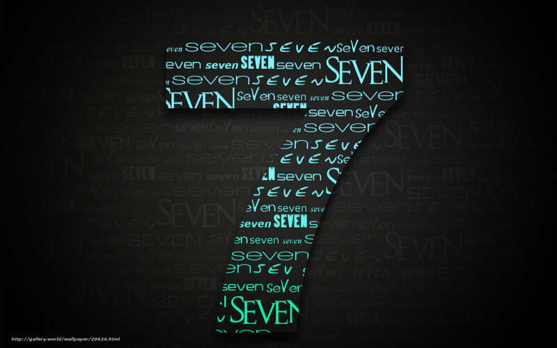 Text Pattern with Word Seven — Black, Mysterious, Digital Art, Word Seven, Dark Background