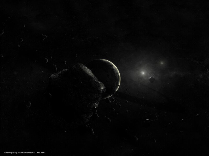 Asteroid in Space — Black, Dark