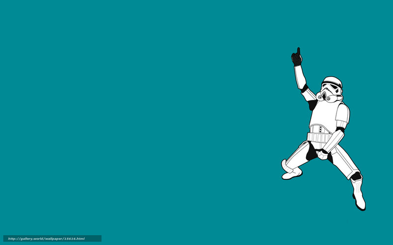 Stormtrooper Dancing — Teal, Playful, Illustration, Armored Soldier