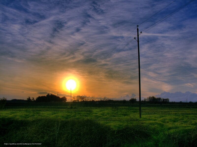 Sun Setting over Field