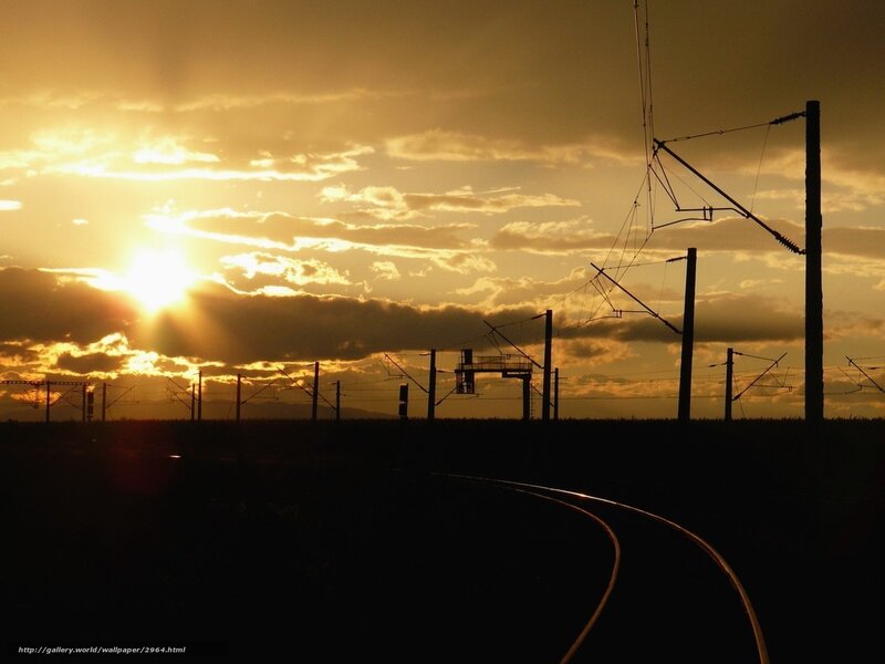 Silhouetted Train Tracks — Gold