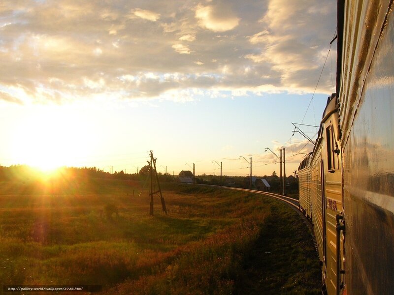 Train on Curved Track — Gold