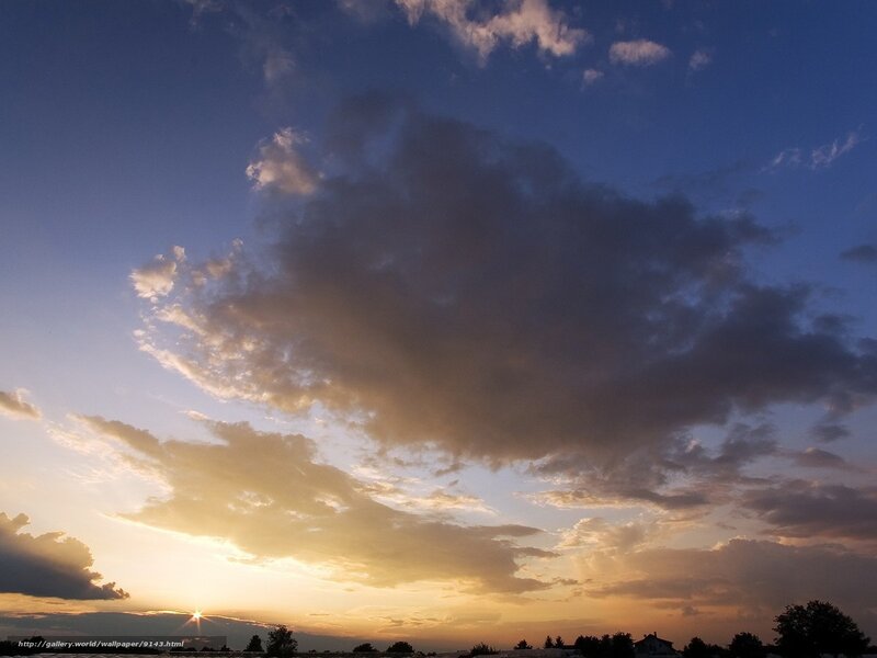 Sunset over Clouds — Blue, Serene