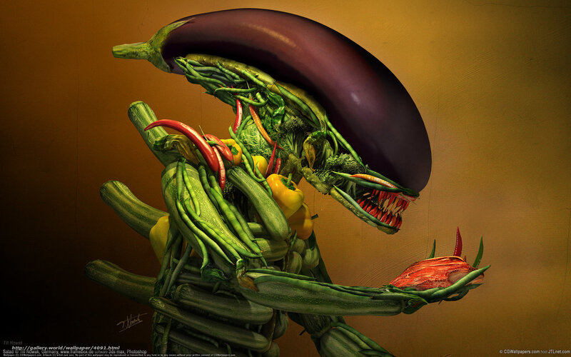 Vegetable Alien Creature — Brown, Dramatic