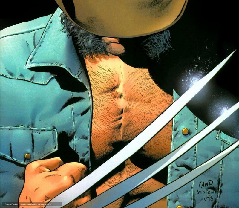 Wolverine with Claws — Blue, Dramatic, Comic